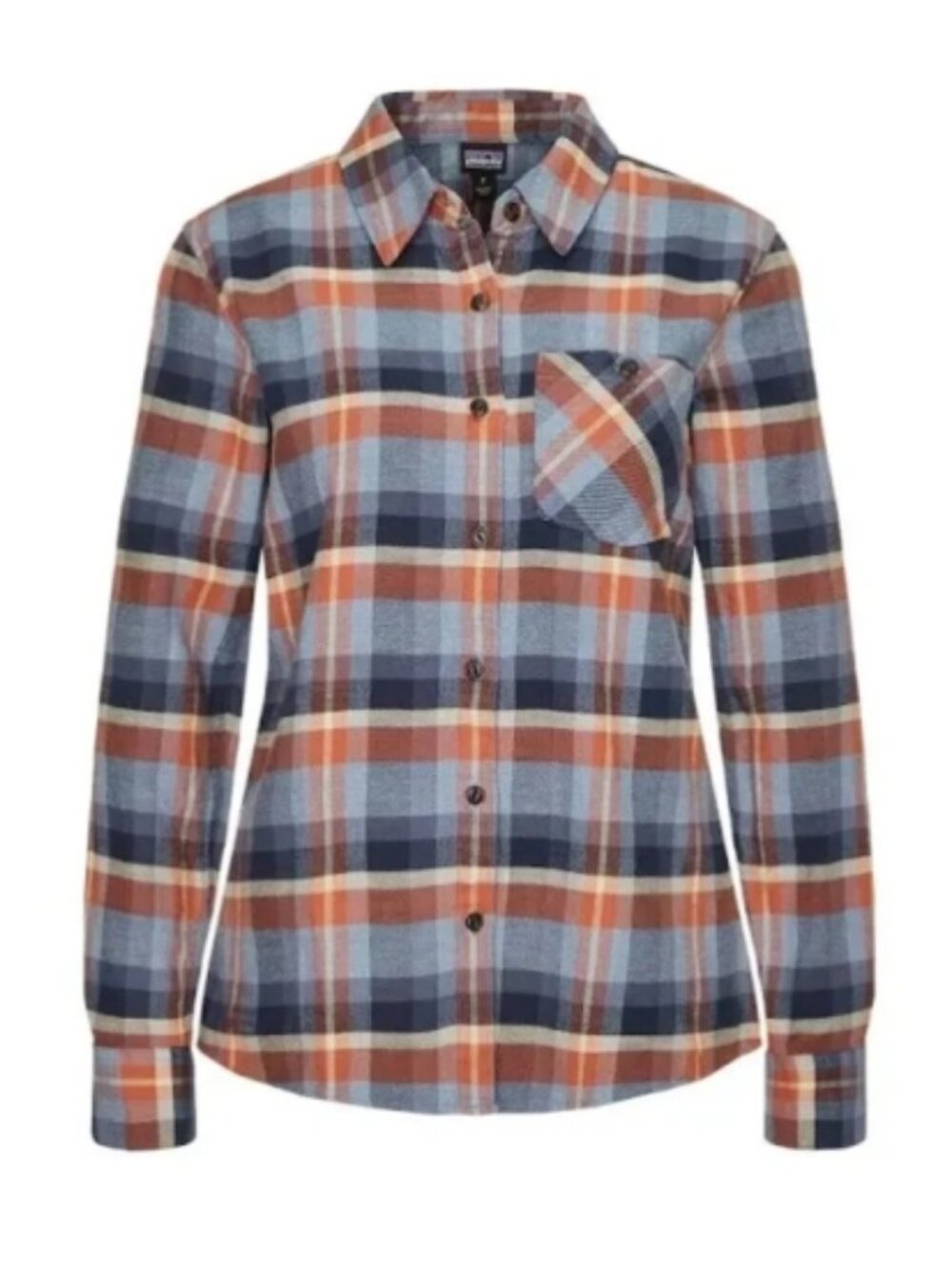 EUC PATAGONIA 100% Organic Cotton Heywood Flannel Button Down Size 8